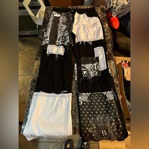 Bandana patchwork jeans